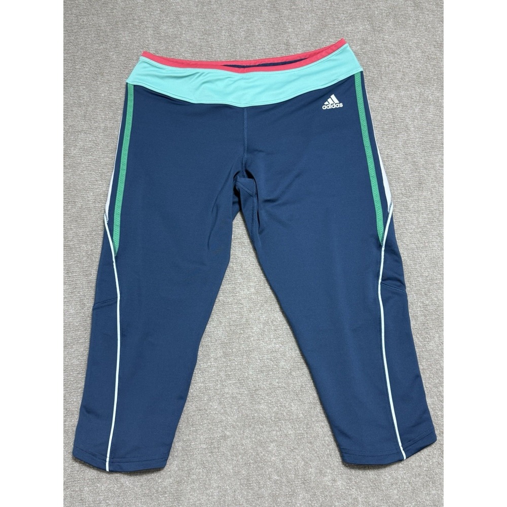 Adidas‎ Climalite Leggings Workout Stretch Pants Women's Sz L Cute Gym Workout